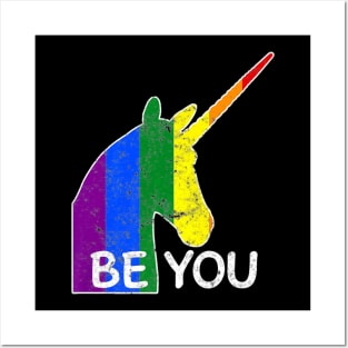 Be You Gay Pride - Unicorn LGBTQ Posters and Art